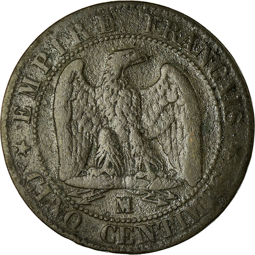 Moeda, França, Napoleon III, 5 Centimes, 1854, Marseille, F(12-15)