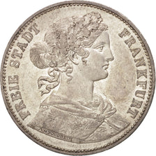 GERMAN STATES, Thaler, 1865, Frankfurt, KM #370, MS(60-62), Silver, 18.48