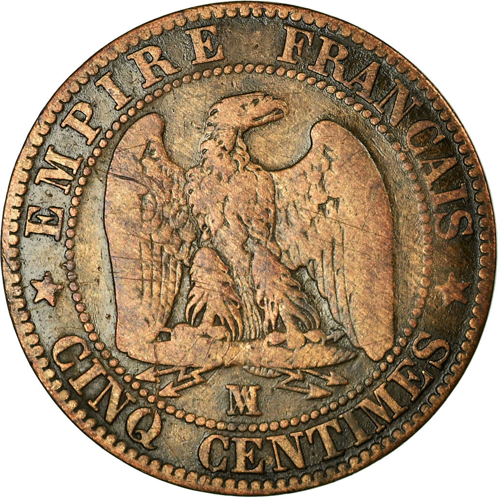 Moneta, Francia, Napoleon III, 5 Centimes, 1853, Marseille, MB
