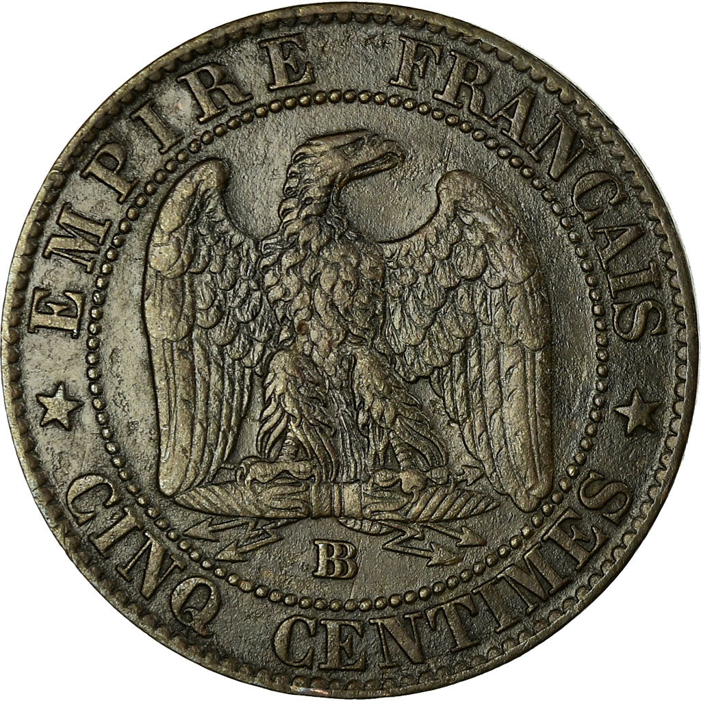 Moneta, Francia, Napoleon III, 5 Centimes, 1854, Strasbourg, BB