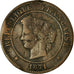 Moneta, Francia, Cérès, 5 Centimes, 1871, Bordeaux, B, Bronzo, KM:821.2