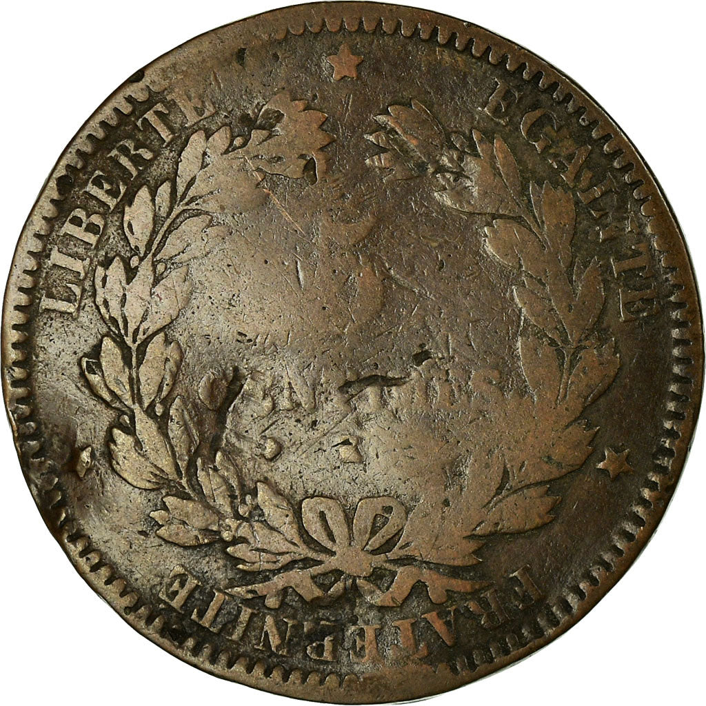 Moneta, Francia, Cérès, 5 Centimes, 1871, Bordeaux, B, Bronzo, KM:821.2