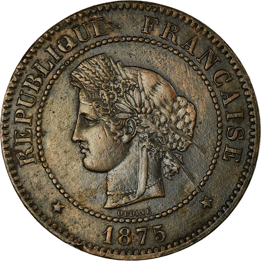 Coin, France, Cérès, 5 Centimes, 1875, Bordeaux, EF(40-45), Bronze, KM:821.2