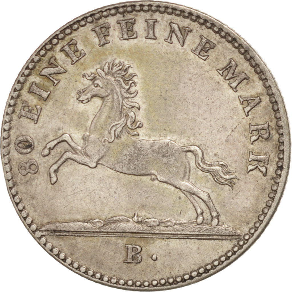 Stati tedeschi, HANNOVER, Georg IV, 1/6 Thaler, 1821, SPL-, Argento, KM:129