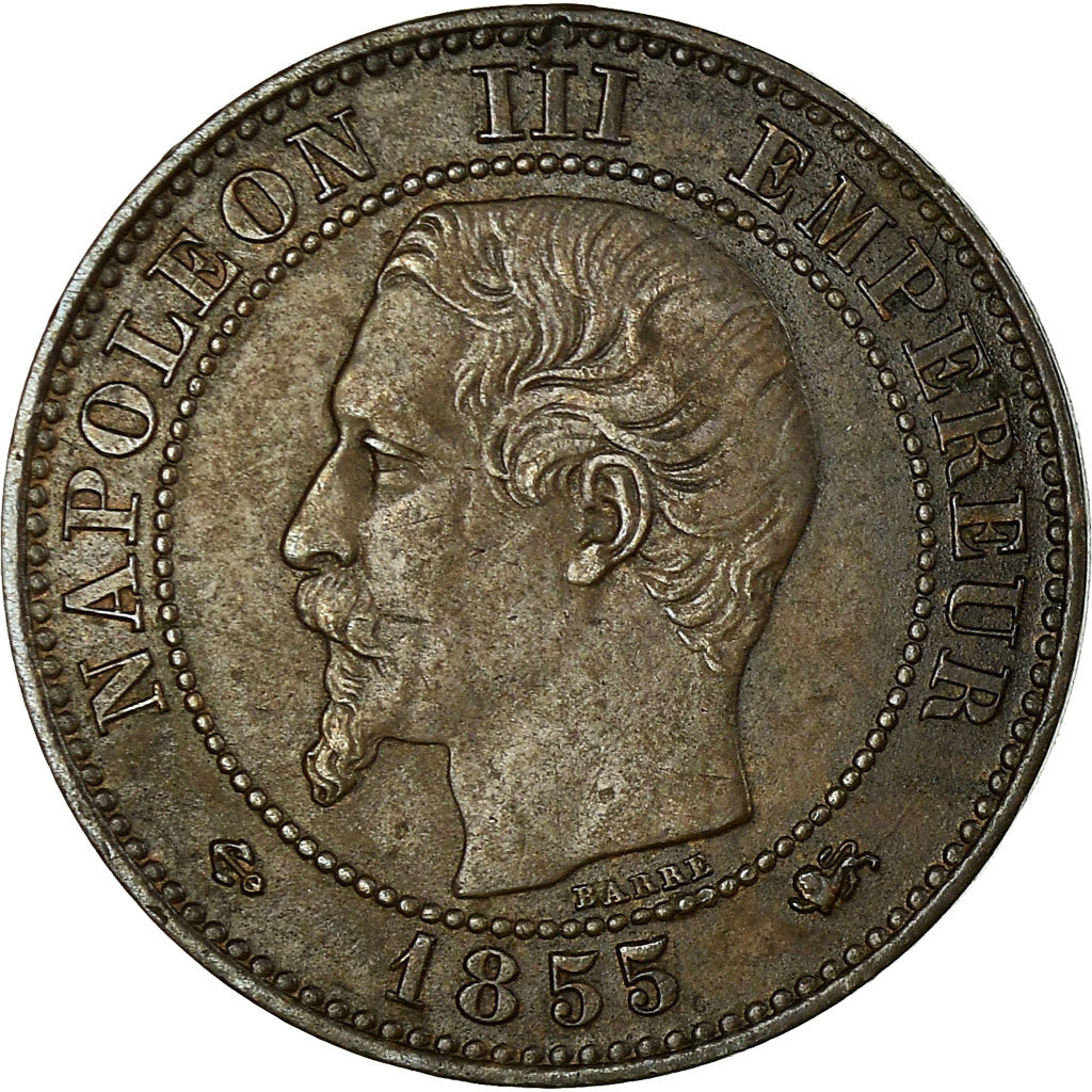 Münze, Frankreich, Napoleon III, 2 Centimes, 1855, Lyon, SS