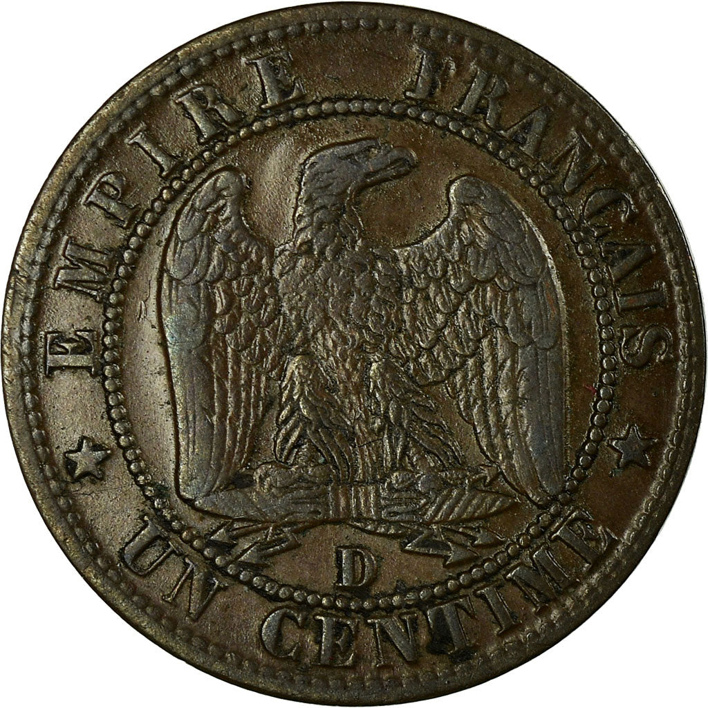 Moeda, França, Napoleon III, Centime, 1857, Lyon, VF(30-35)