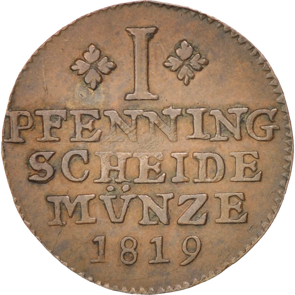 Moneda, Estados alemanes, BRUNSWICK-WOLFENBUTTEL, Karl II, Pfennig, 1819, MBC+