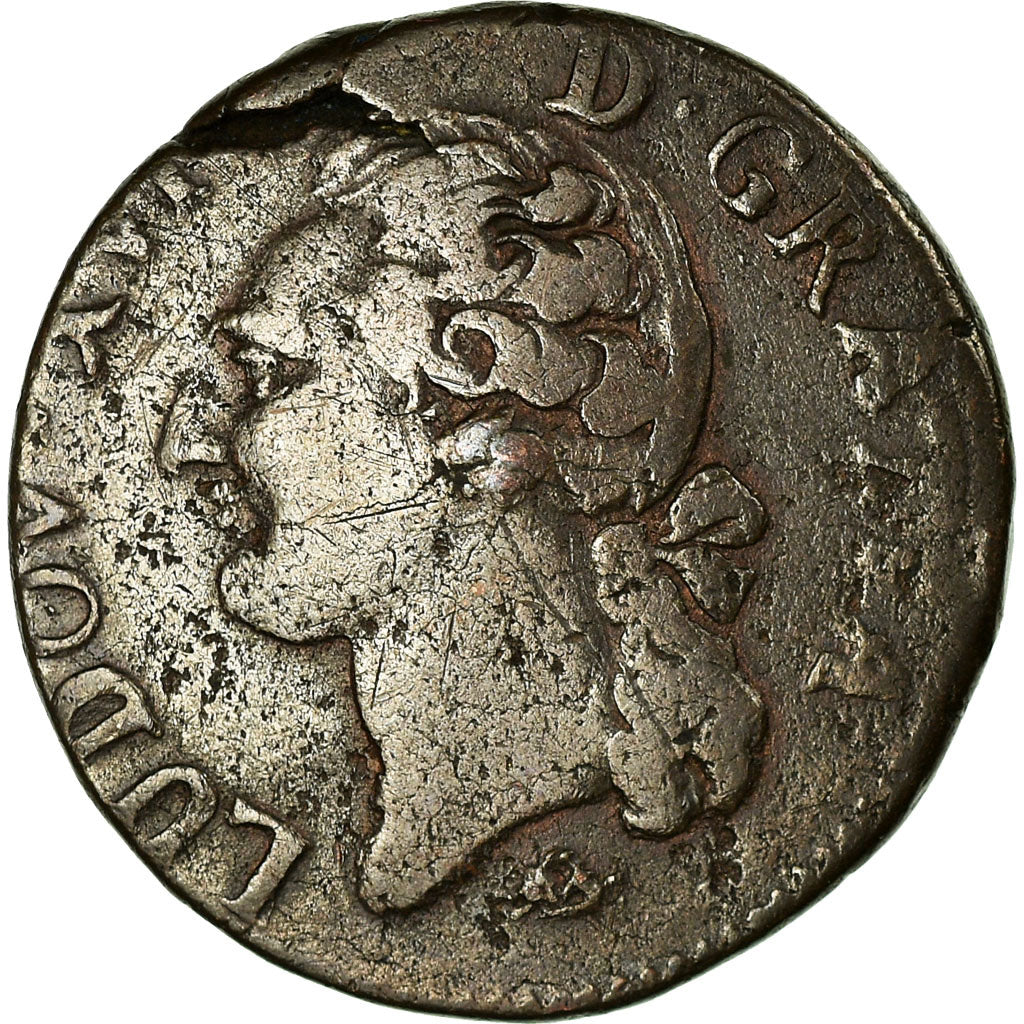 Munten, Frankrijk, Louis XVI, 1/2 Sol ou 1/2 sou, 1779, Montpellier, FR+