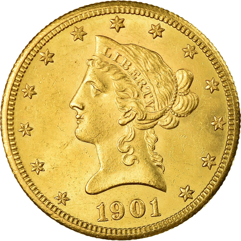 Monnaie, États-Unis, Coronet Head, $10, Eagle, 1901, San Francisco, TTB+