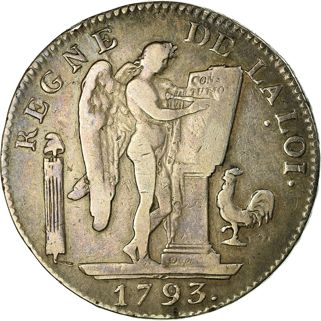 Monnaie, France, Écu de 6 livres françoise, 1793, Paris, TB+, Gadoury 58