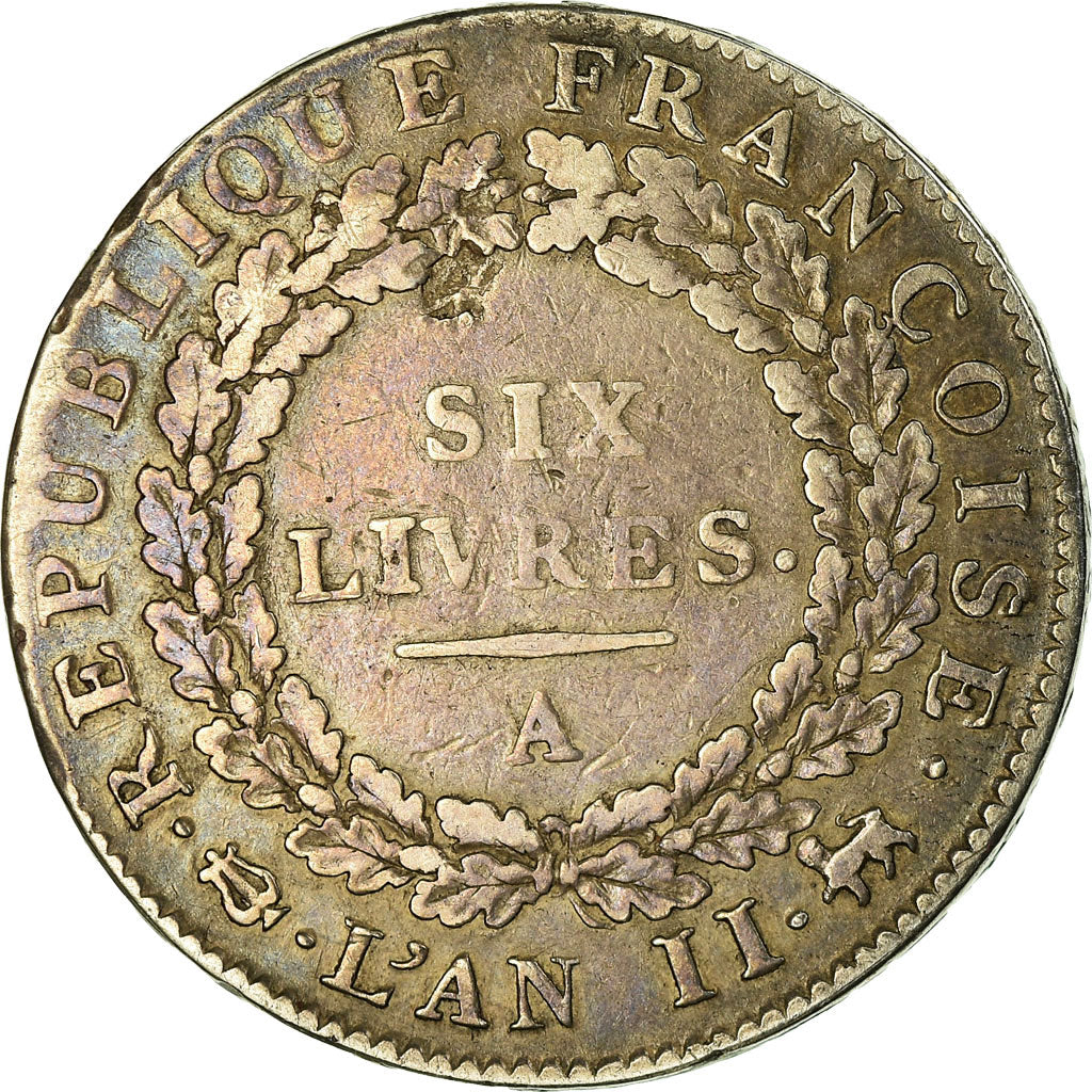 Monnaie, France, Écu de 6 livres françoise, 1793, Paris, TB+, Gadoury 58
