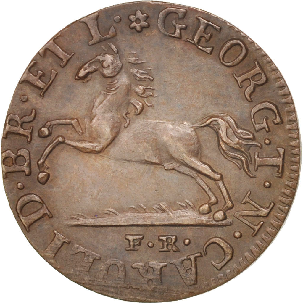 Stati tedeschi, BRUNSWICK-WOLFENBUTTEL, Karl II, Pfennig, 1820, BB+, Rame, KM...