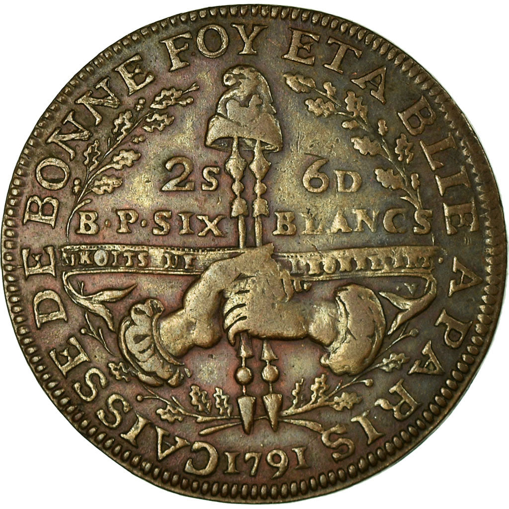 Coin, France, 2 Sols 6 Deniers, 1791, AU(50-53), Copper, KM:Tn37, Brandon:210a