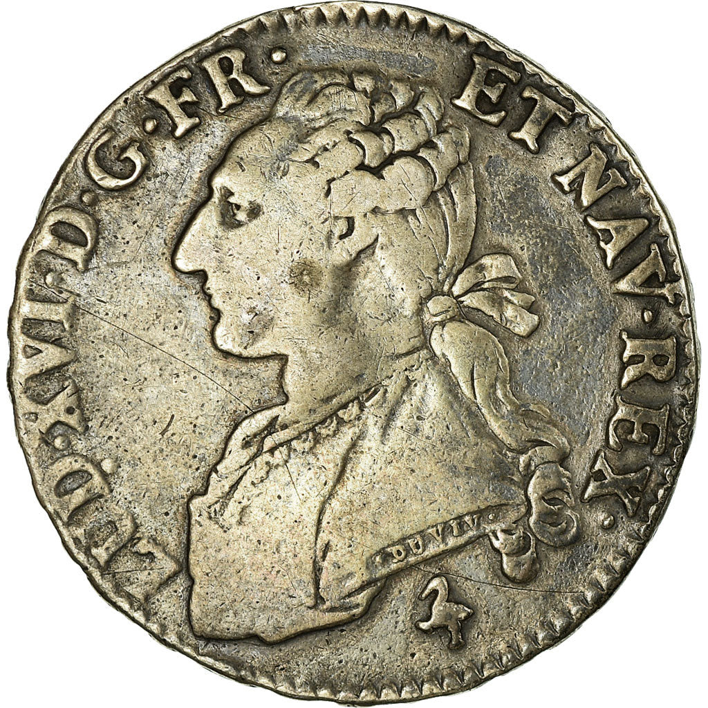 Moneda, Francia, Louis XVI, 1/2 Écu, 44 Sols, 1789, Paris, BC+, Plata