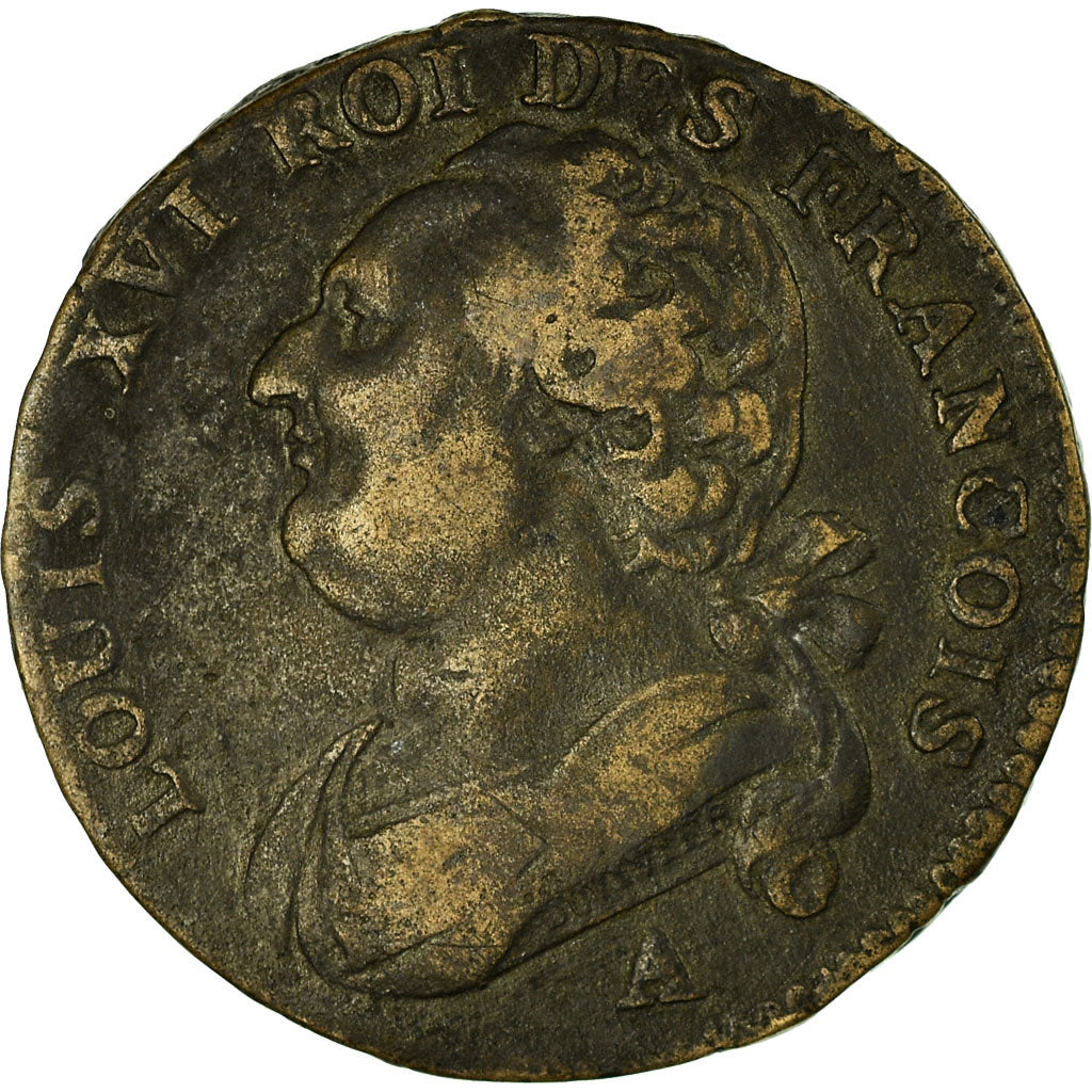 Munten, Frankrijk, 12 deniers françois, 12 Deniers, 1792, Paris, ZF, Bronze