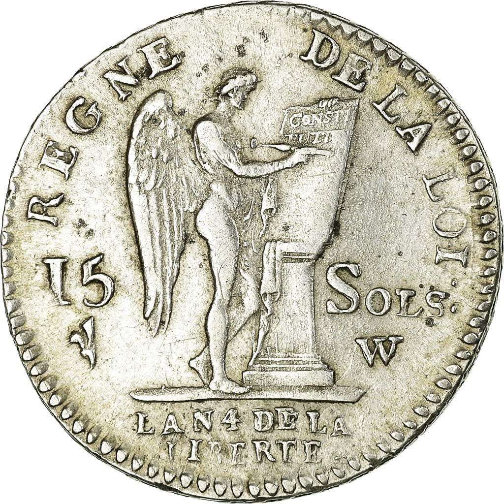 Monnaie, France, 15 sols françois, 15 Sols, 1792, Lille, TTB, Argent, Gadoury 36