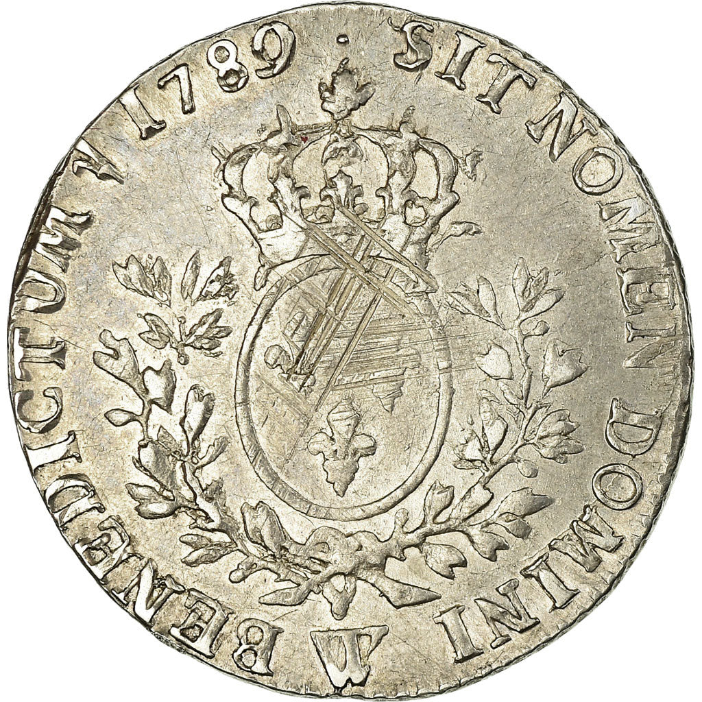 Moneta, Francia, Louis XVI, 1/5 Écu, 24 Sols,1789, Lille, BB+