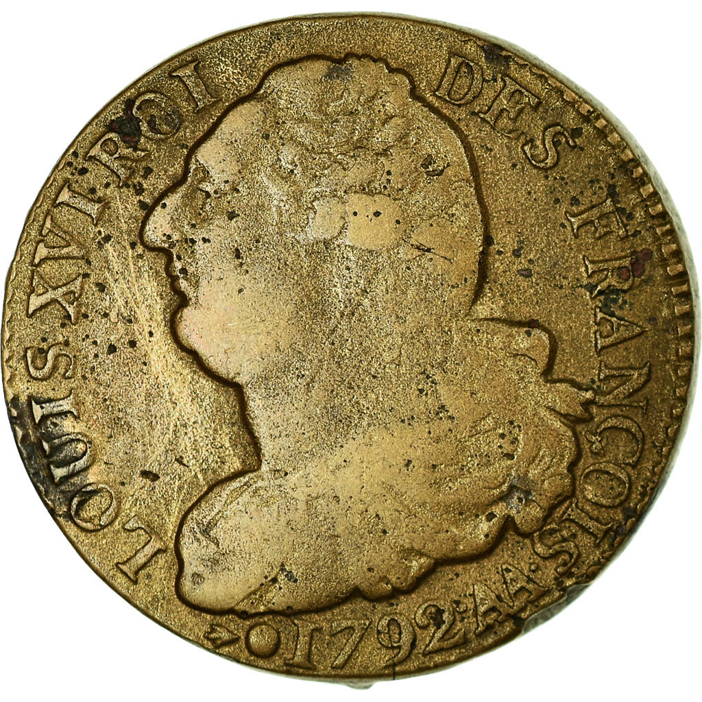 Moneta, Francja, 2 sols françois, 2 Sols, 1792, Metz, VF(30-35), Bronze