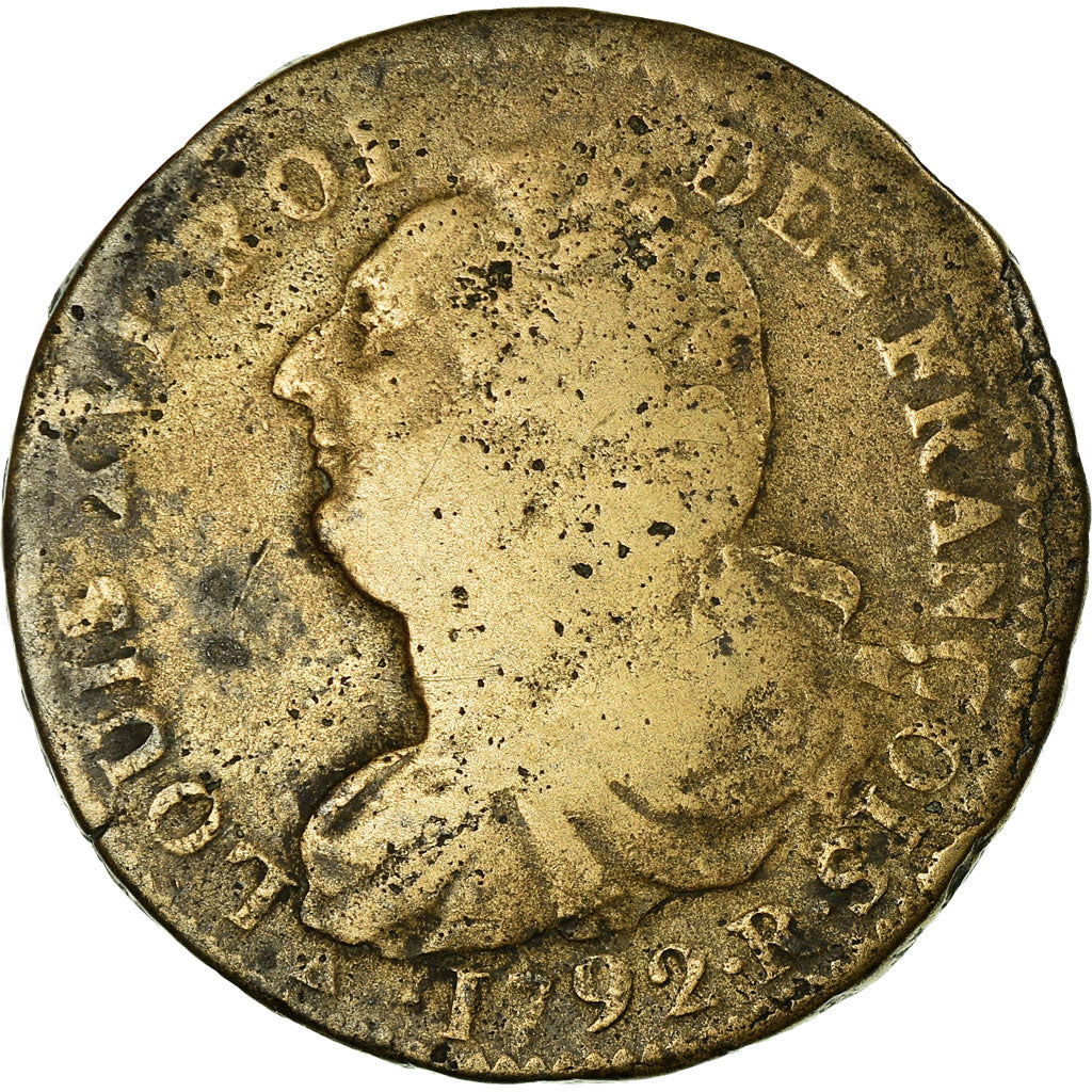Moneta, Francja, 2 sols françois, 2 Sols, 1792, Orléans, VF(20-25), Bronze