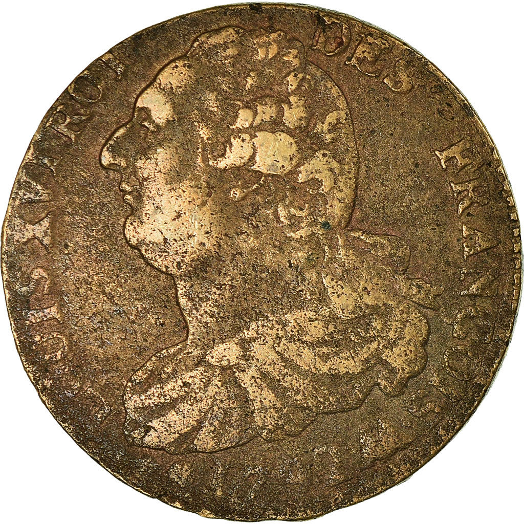 Munten, Frankrijk, 2 sols françois, 1792, Metz, ZG+, Bronze, KM:603.2