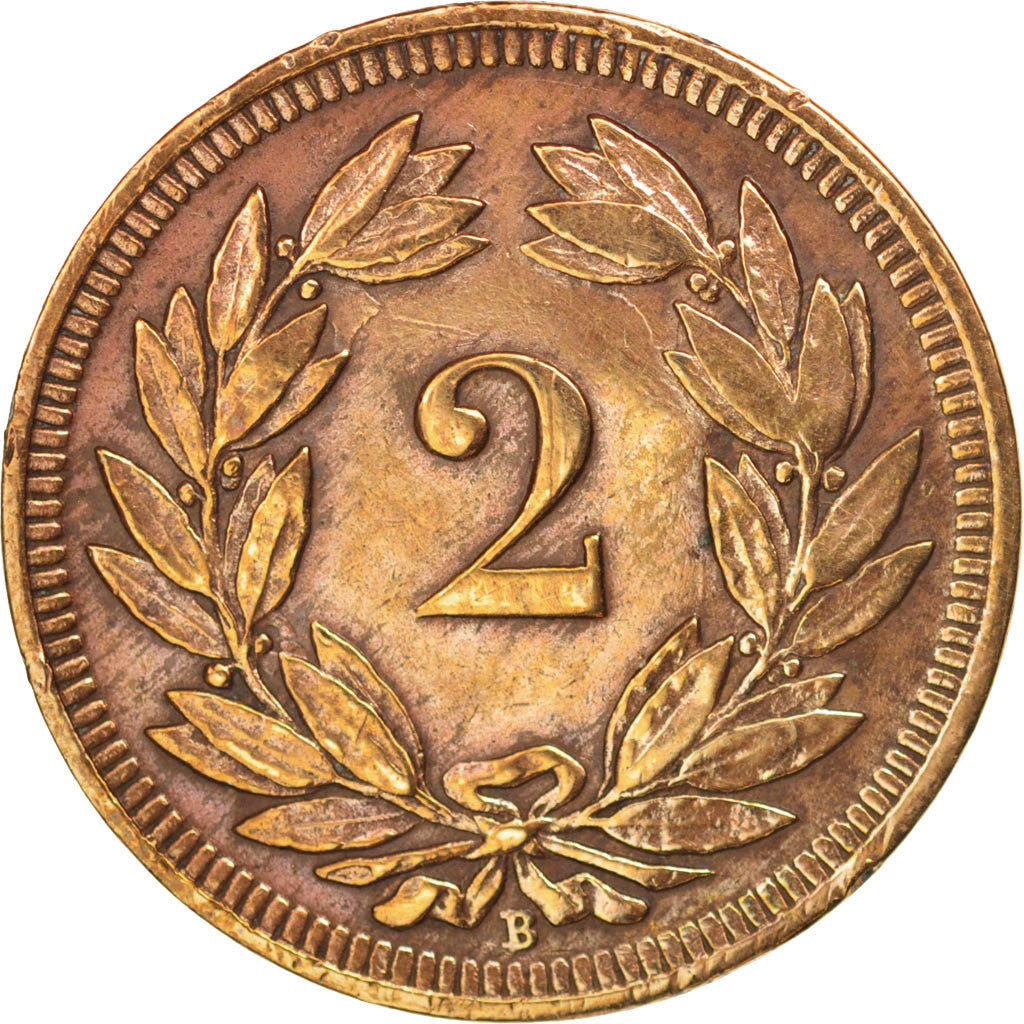 SWITZERLAND, 2 Rappen, 1906, Bern, KM #4.2, EF(40-45), Bronze, 20, 2.43