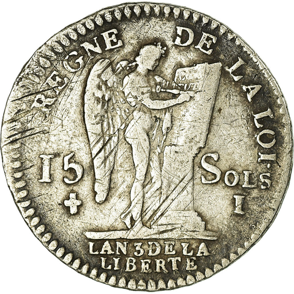 Monnaie, France, 15 sols françois, 1/8 ECU, 1791, Limoges, TB+, Gadoury 36