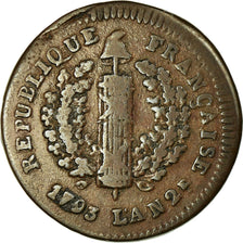 Monnaie, Etats allemands, MAINZ, Friedrich Karl Josef, 2 Sols, 1793, Mayence,TB+
