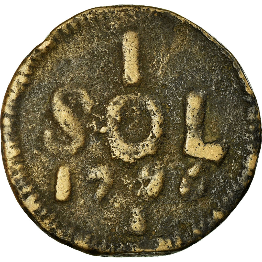Coin, Luxembourg, Frans II, Sol, 1795, EF(40-45), Copper, KM:19, Brandon:298