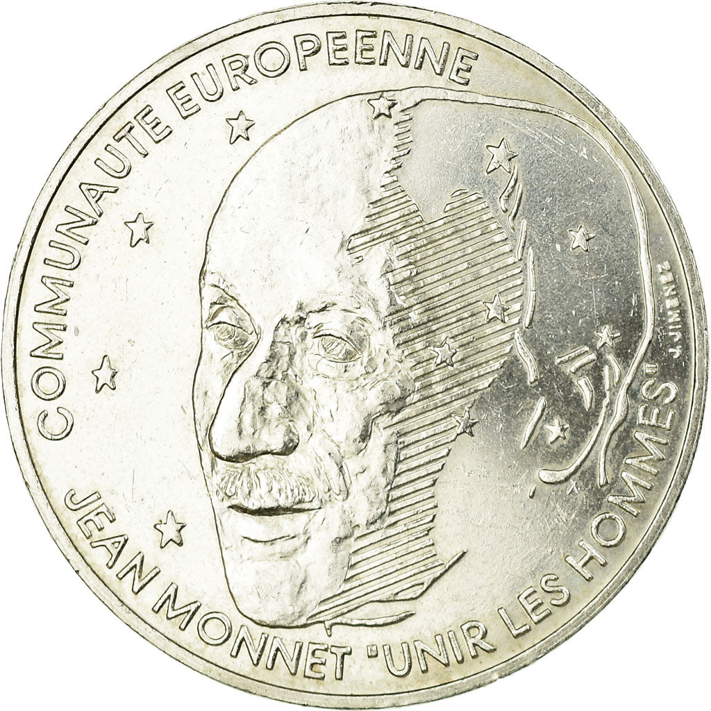 Coin, France, Jean Monnet, 100 Francs, 1992, AU(55-58), Silver, KM:1120