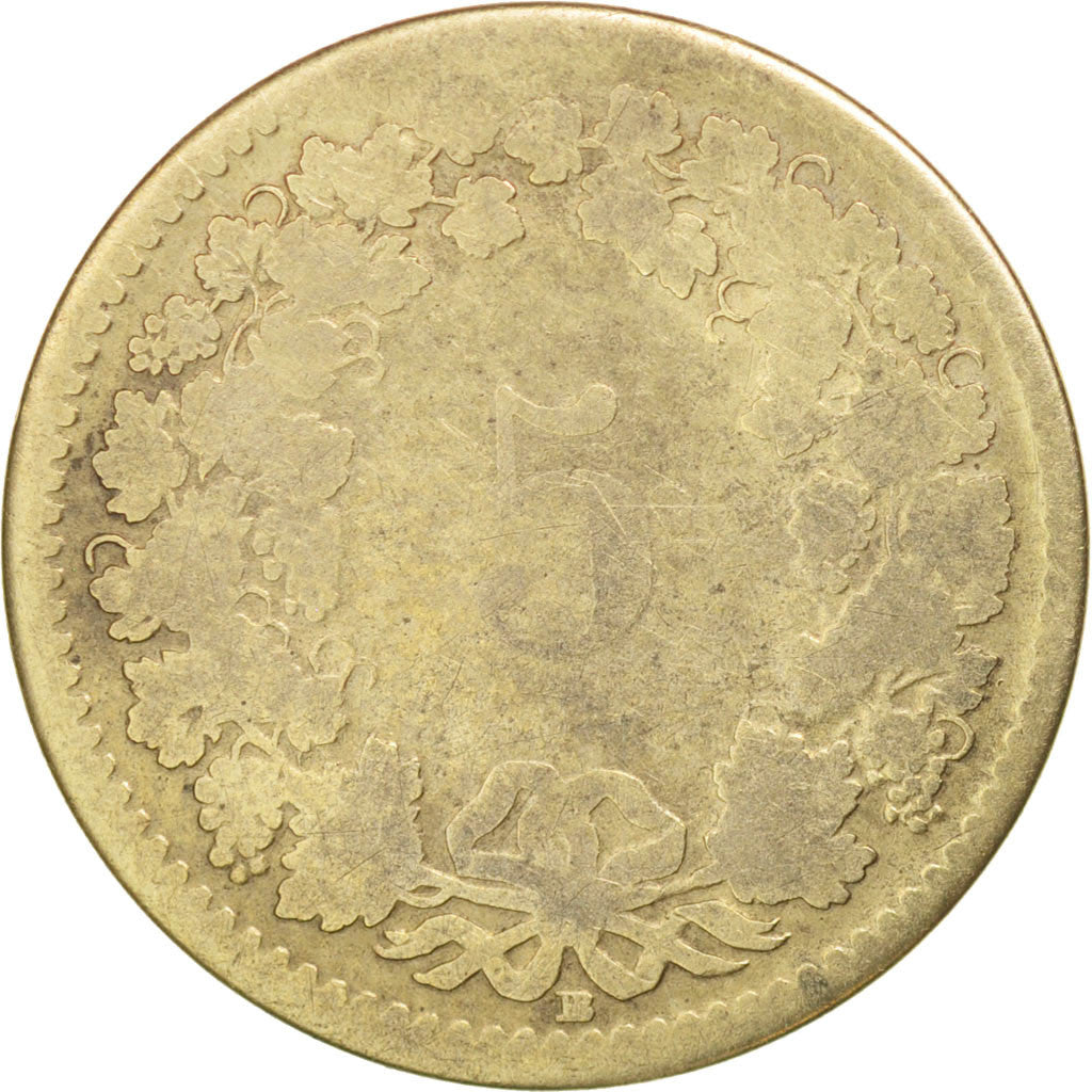 Moneta, Svizzera, 5 Rappen, 1850, Strasbourg, B+, Biglione, KM:5