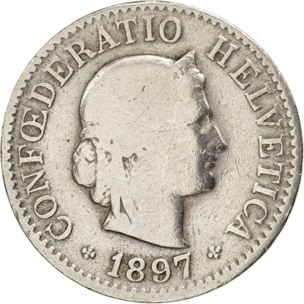 Coin, Switzerland, 5 Rappen, 1897, Bern, VF(20-25), Copper-nickel, KM:26