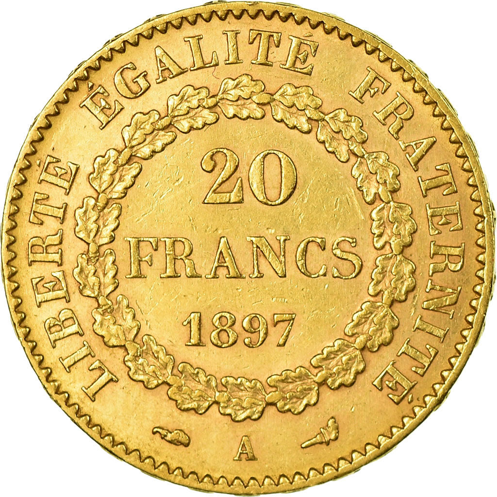 Coin, France, Génie, 20 Francs, 1897, Paris, AU(50-53), Gold, KM:825