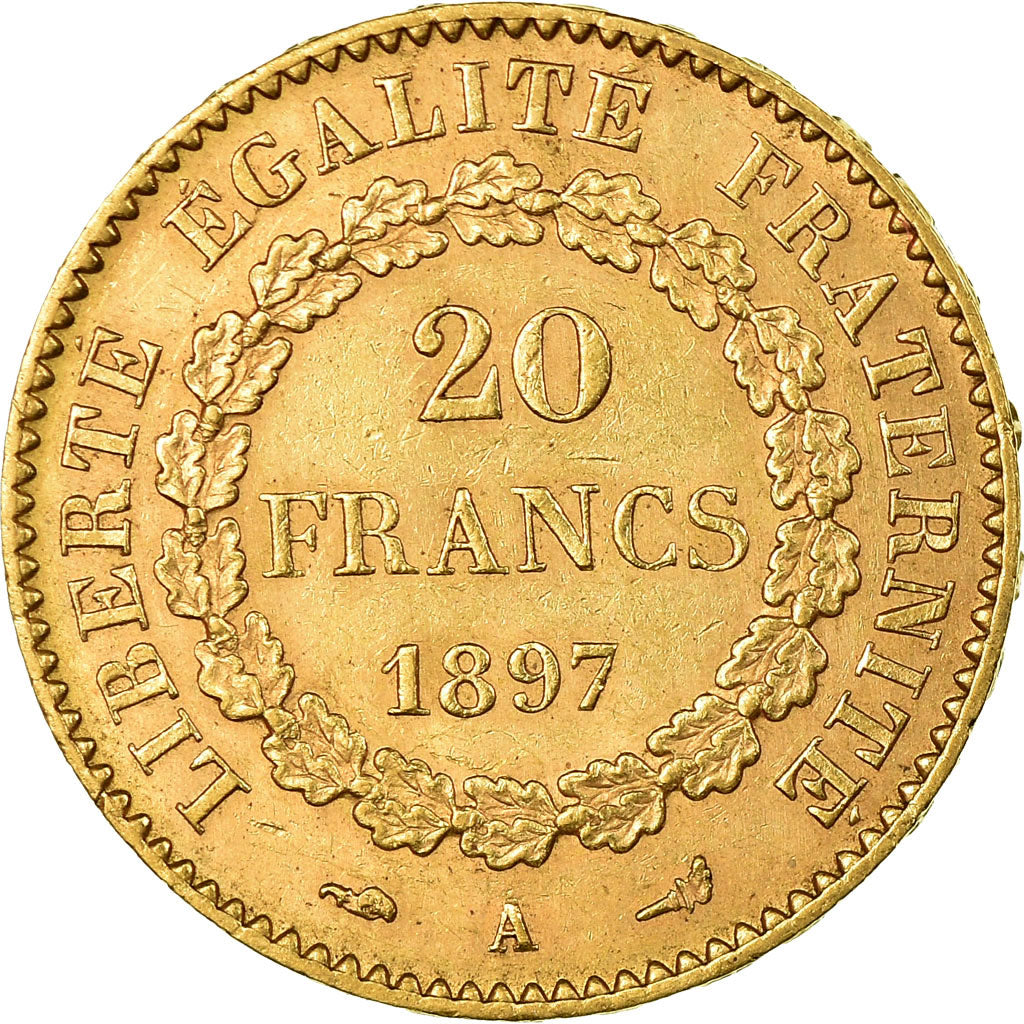 Munten, Frankrijk, Génie, 20 Francs, 1897, Paris, ZF+, Goud, KM:825
