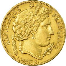 Moneta, Francja, Cérès, 20 Francs, 1849, Paris, AU(50-53), Złoto, KM:762