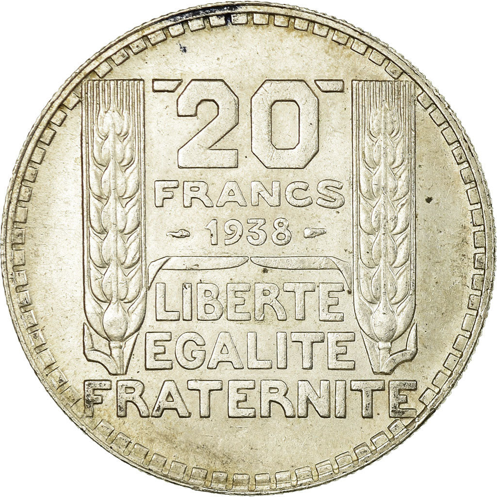 Coin, France, Turin, 20 Francs, 1938, Paris, EF(40-45), Silver, KM:879