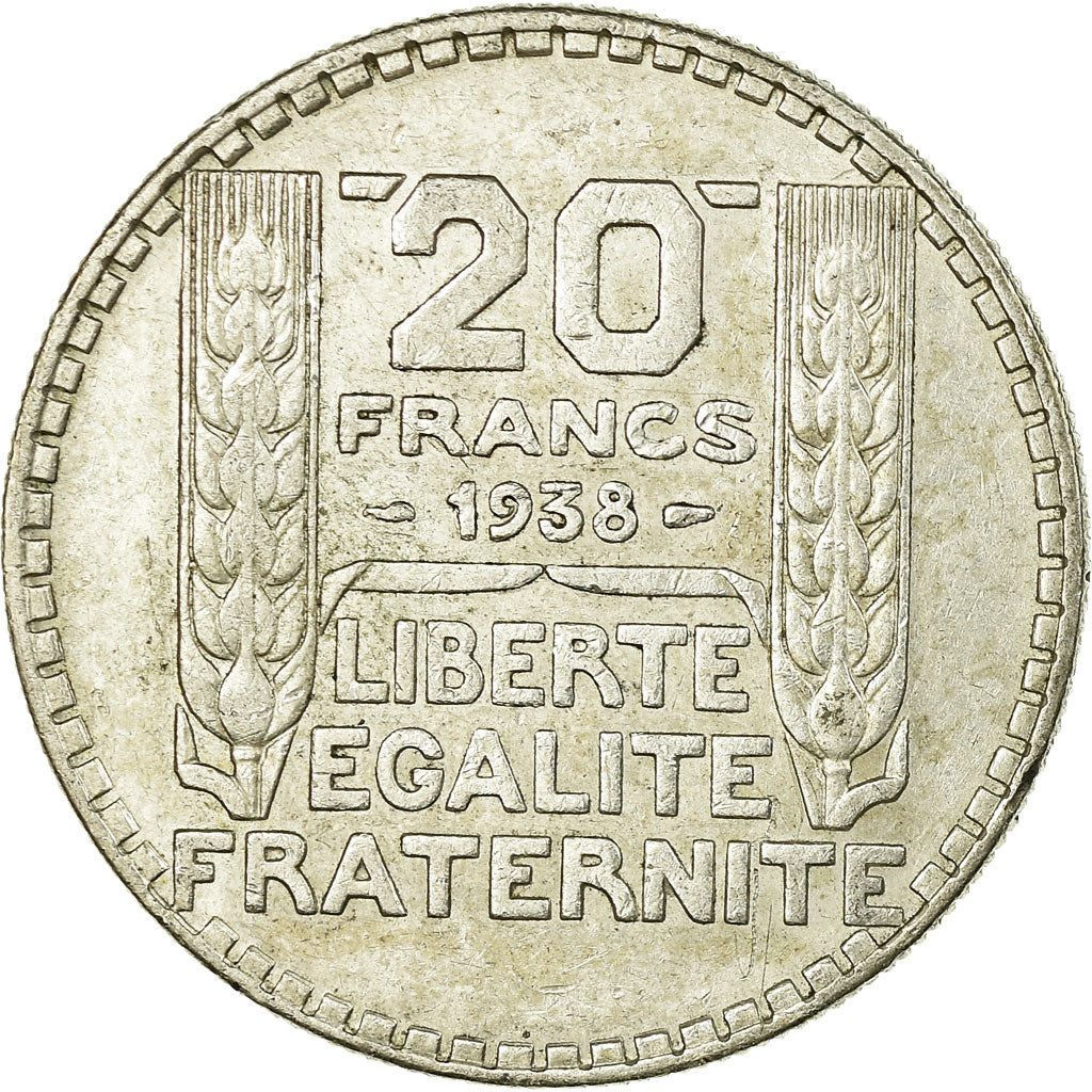 Coin, France, Turin, 20 Francs, 1938, Paris, EF(40-45), Silver, KM:879