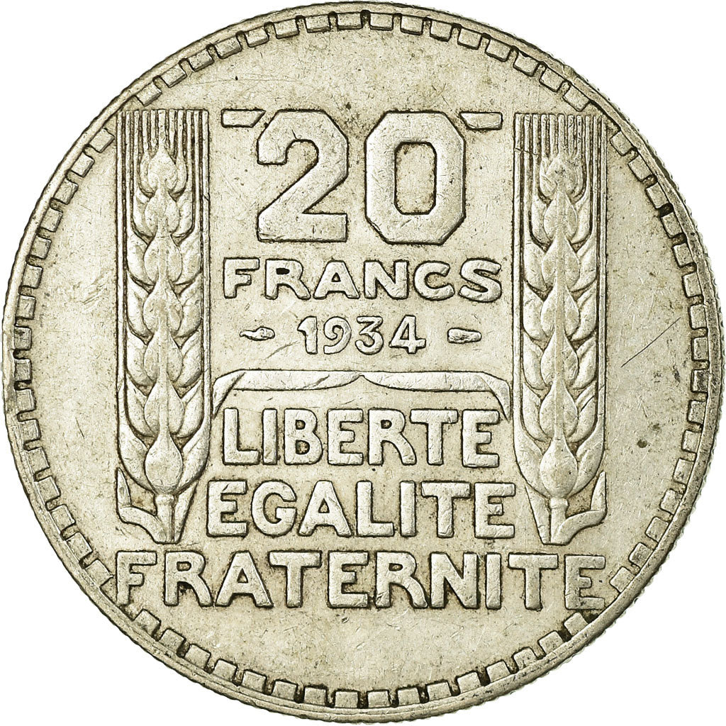 Coin, France, Turin, 20 Francs, 1934, Paris, EF(40-45), Silver, KM:879