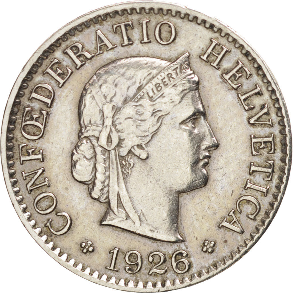 SWITZERLAND, 5 Rappen, 1926, Bern, KM #26, EF(40-45), Copper-Nickel, 17.15, 1.99