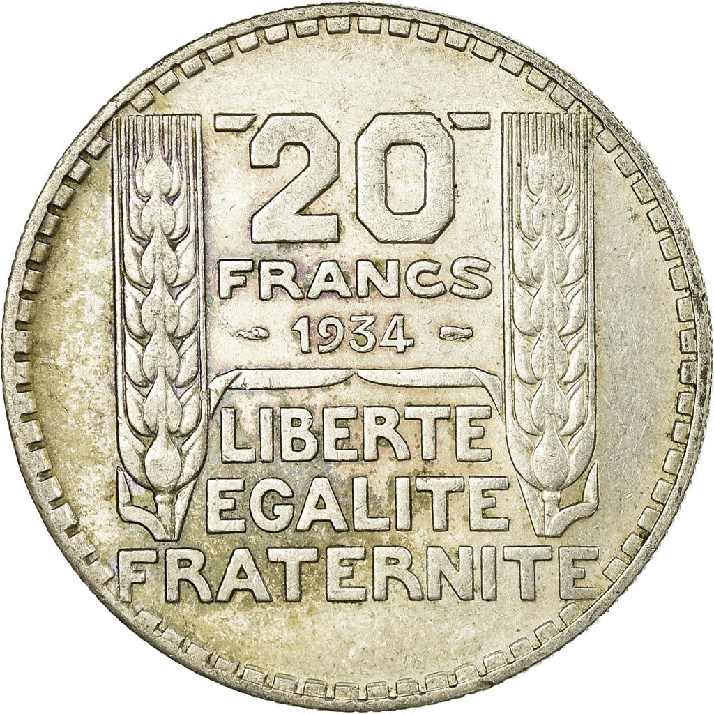 Coin, France, Turin, 20 Francs, 1934, Paris, EF(40-45), Silver, KM:879