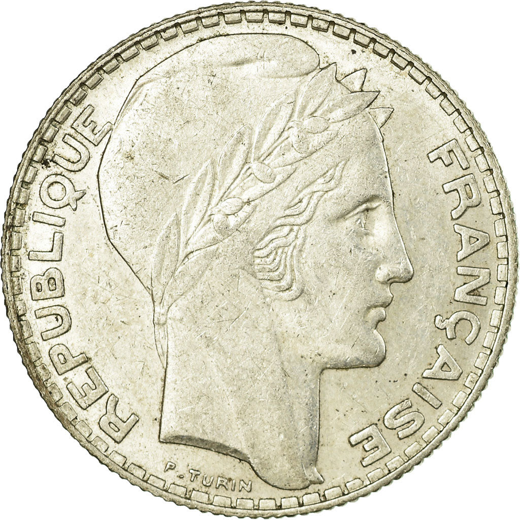 Moneda, Francia, Turin, 10 Francs, 1939, Paris, MBC+, Plata, KM:878, Gadoury:801