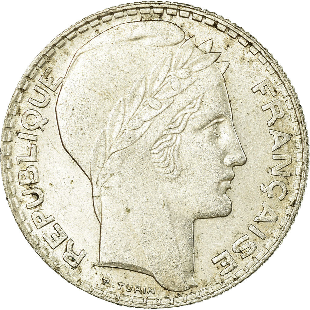 Moneta, Francja, Turin, 10 Francs, 1939, Paris, AU(50-53), Srebro, KM:878