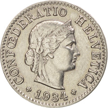 Svizzera, 5 Rappen, 1934, Bern, BB+, Nichel, KM:26b