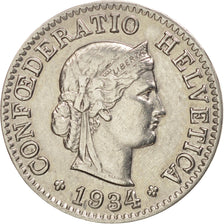 SWITZERLAND, 5 Rappen, 1934, Bern, KM #26b, AU(50-53), Nickel, 17.15, 2.01