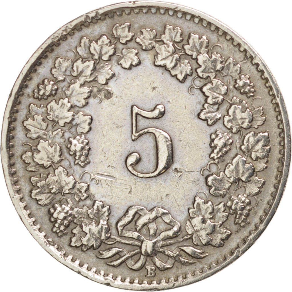 SWITZERLAND, 5 Rappen, 1942, Bern, KM #26, EF(40-45), Copper-Nickel, 17.15, 1.99