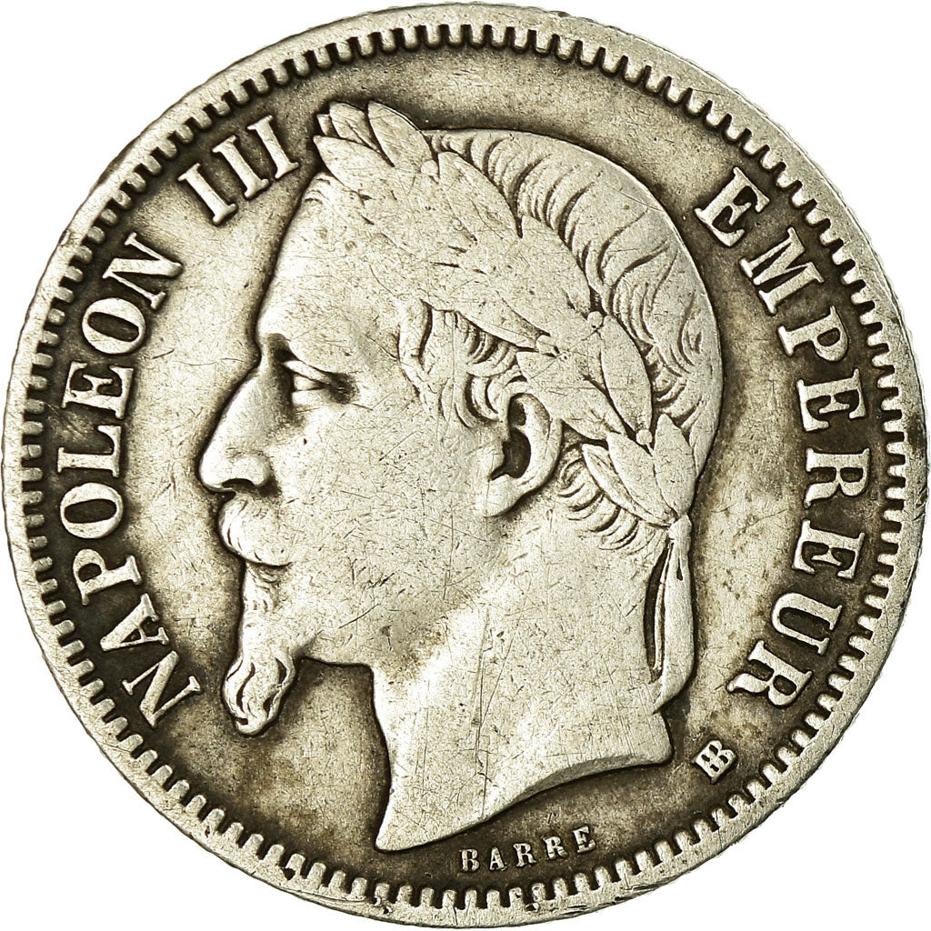Moneta, Francia, Napoleon III, Franc, 1868, Strasbourg, MB