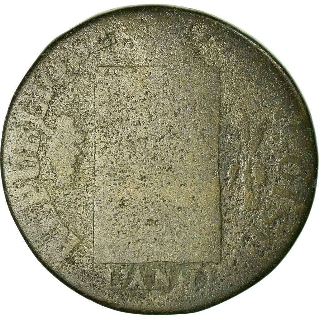 Coin, France, Sol aux balances françoise,1793, Metz, VG(8-10), Bronze, KM 619.2