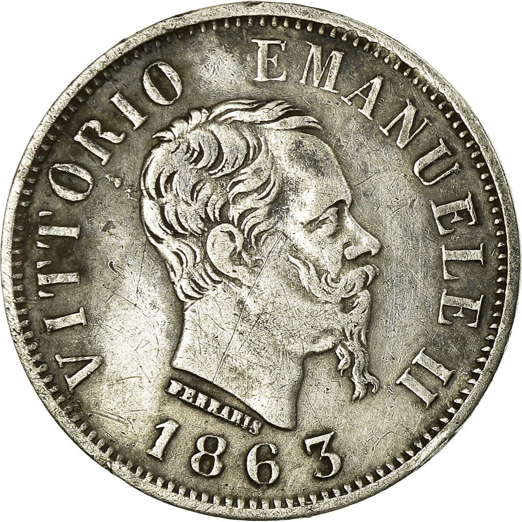 Coin, Italy, Vittorio Emanuele II, 50 Centesimi, 1865, Naples, EF(40-45),KM 14.2
