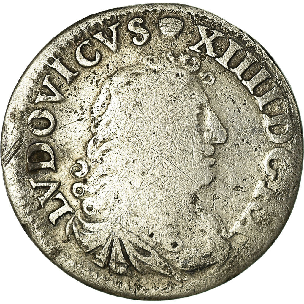 Moneta, Francia, Louis XIV, 4 Sols, 1676, Vimy, MB, Argento, Gadoury:103