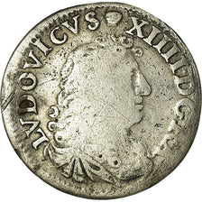 Moneta, Francia, Louis XIV, 4 Sols, 1676, Vimy, MB, Argento, Gadoury:103