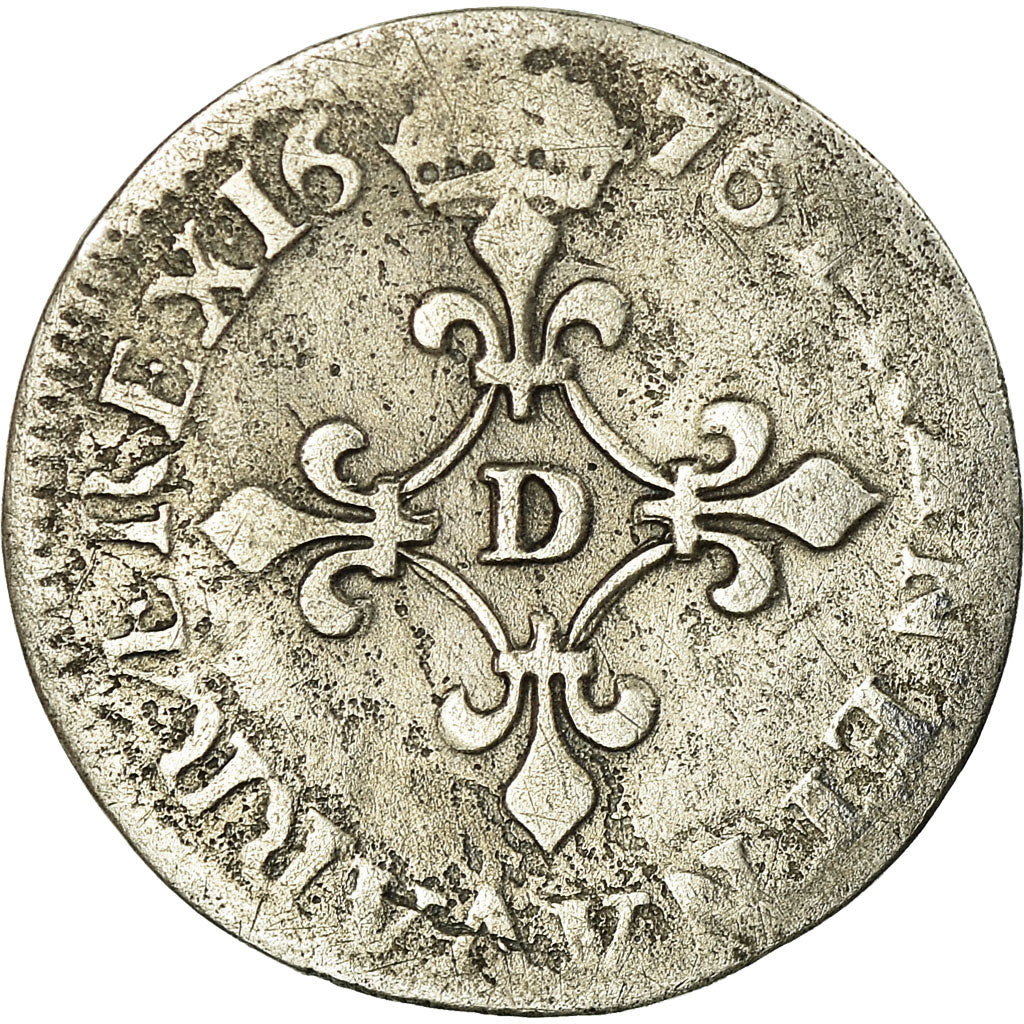 Moneta, Francia, Louis XIV, 4 Sols, 1676, Vimy, MB, Argento, Gadoury:103